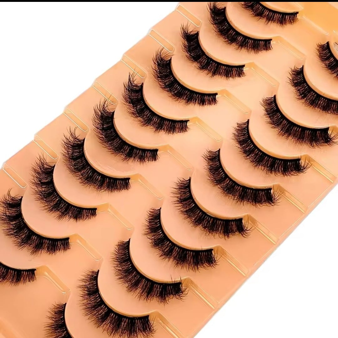 10 Pairs of Faux Mink Eyelashes - J14