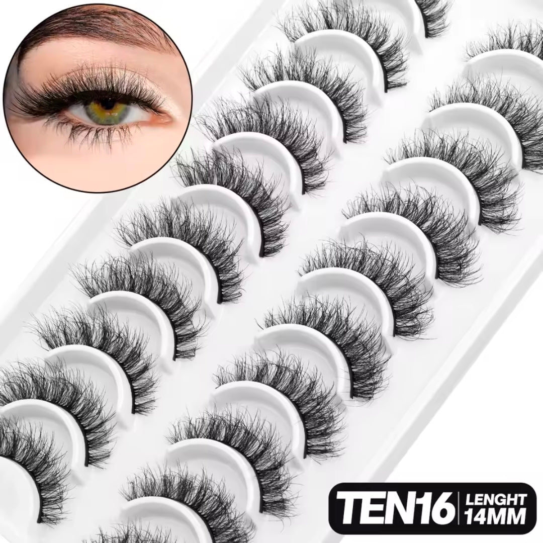 10 pairs of Natural Mink Eyelashes - TEN16
