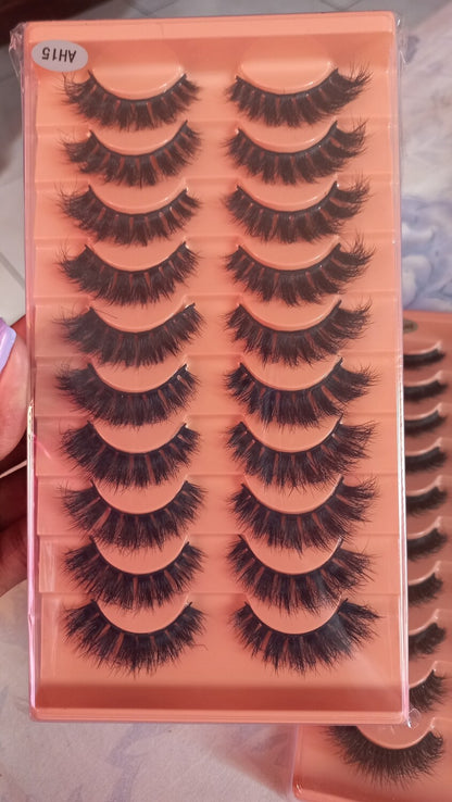 10 Pairs of Faux Mink Eyelashes - AH15