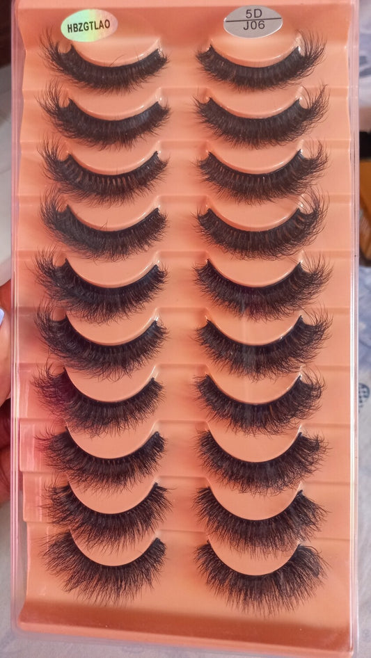 10 Pairs of Faux Mink Eyelashes - J06