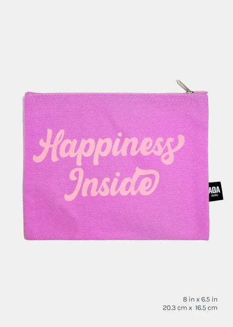 Happiness Inside Canvas Pouch