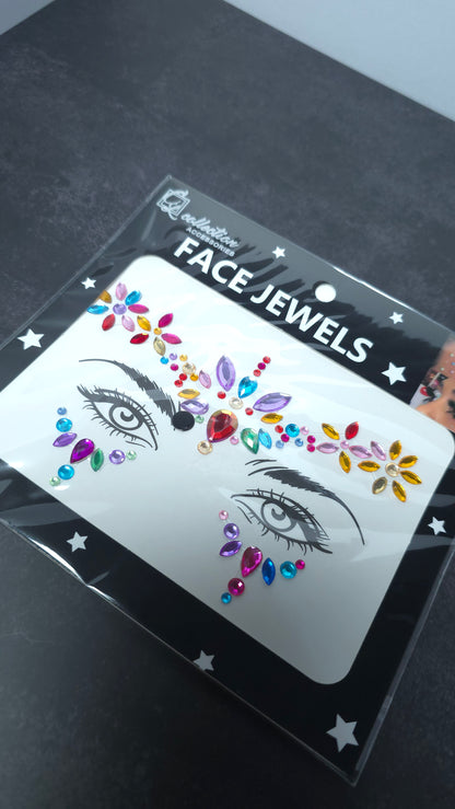 Flower Pattern Carnival Face Gems