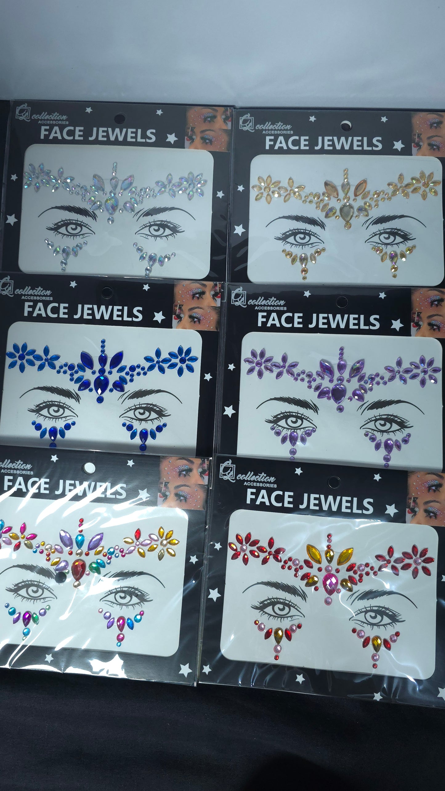 Flower Pattern Carnival Face Gems
