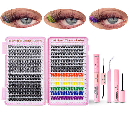 Individual Lash Kit with Coloured Eyelashes