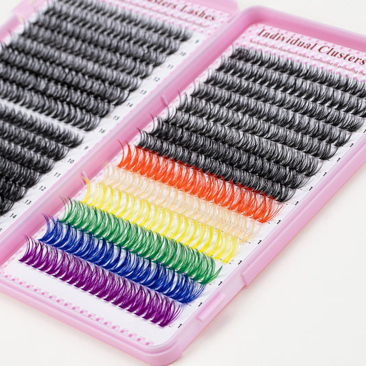 Individual Lash Kit with Coloured Eyelashes