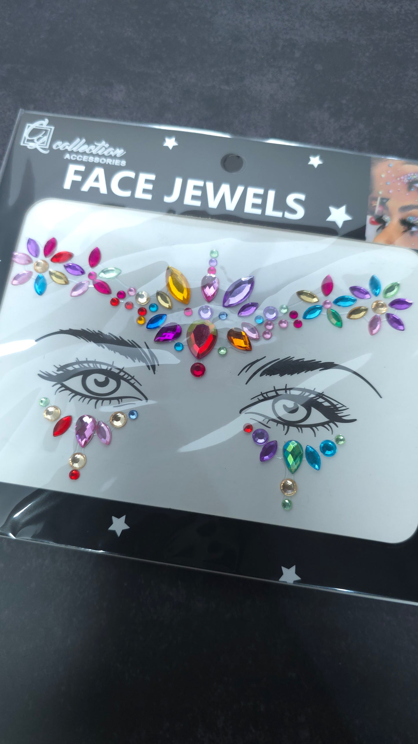 Flower Pattern Carnival Face Gems