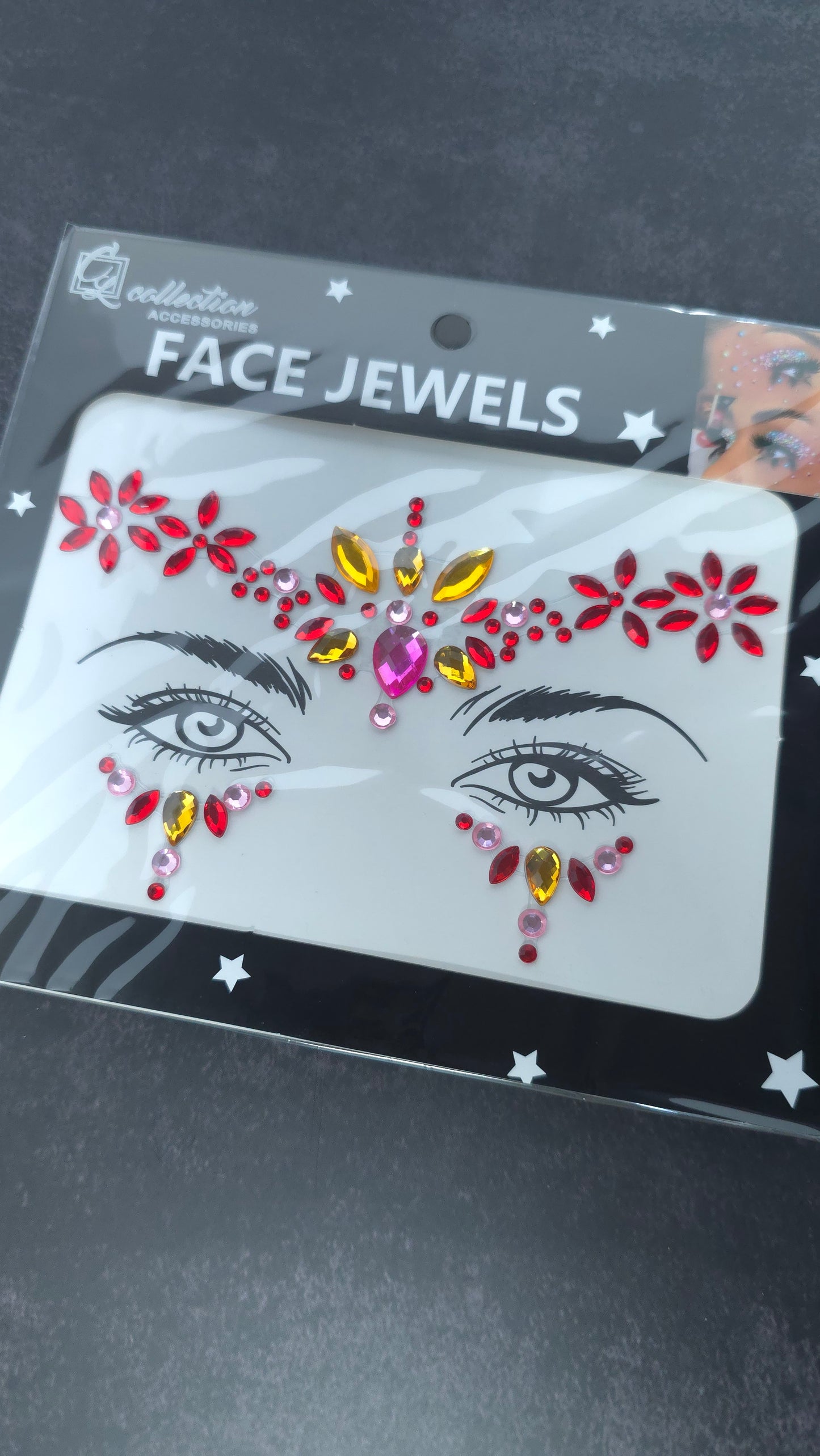Flower Pattern Carnival Face Gems