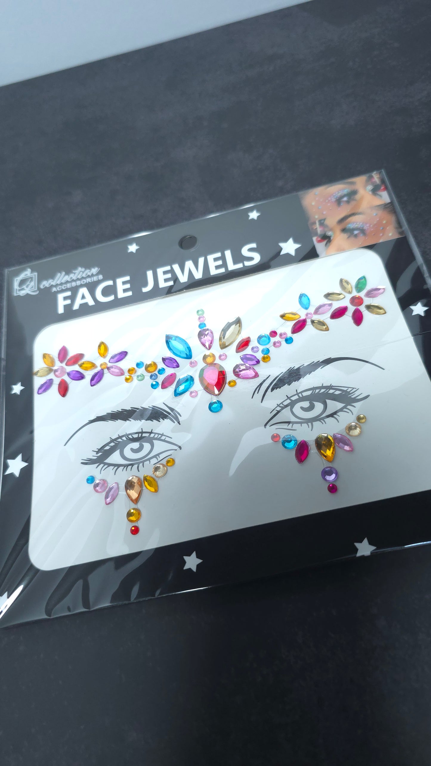 Flower Pattern Carnival Face Gems
