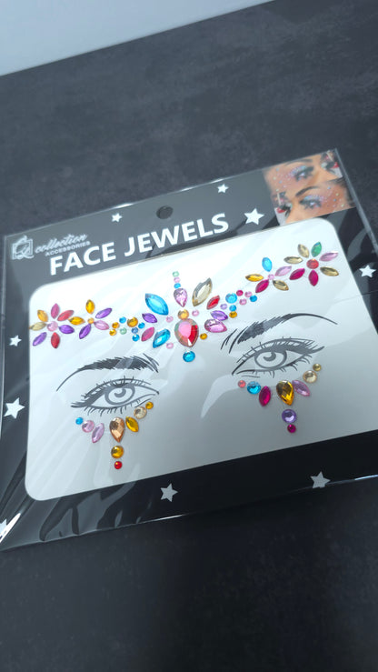 Flower Pattern Carnival Face Gems