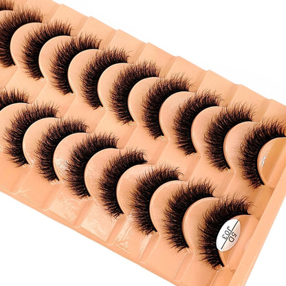 10 Pairs of Faux Mink Eyelashes - J03