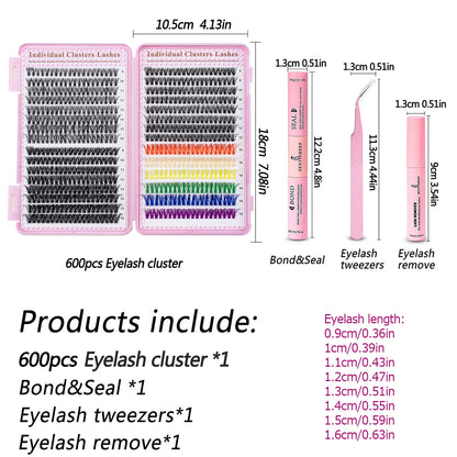 Individual Lash Kit with Coloured Eyelashes